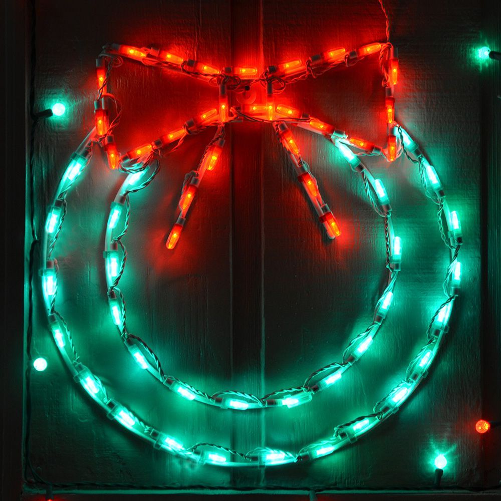 LED 22in Wreath with Bow #LED-WR22 *Set of 2*